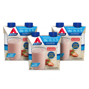 Atkins Strawberry Protein-Rich Shake, Gluten Free, Keto-Friendly, 24 Count (2-Pack) @ Amazon