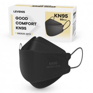 LEVENIS KN95 Face Masks 50 Pack, Black @ Amazon