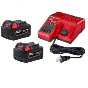 Milwaukee M18 18-Volt 5.0Ah電池2塊+充電器 @ Home Depot