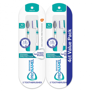 Sensodyne Pronamel Medium Toothbrush for Tooth Enamel Protection - 4 Count @ Amazon
