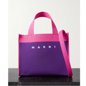 MARNI Shopping small jacquard-knit tote