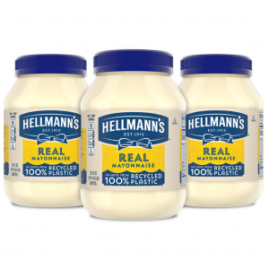 Hellmann's Real Mayonnaise, Gluten Free, 30 Fl Oz, Pack of 3 @ Amazon