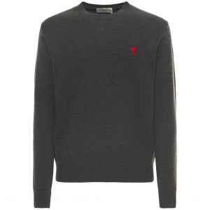 Ami Paris Logo Fine Wool Knit Sweater