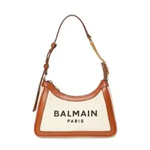 Balmain B-army Canvas & Leather Shoulder Bag