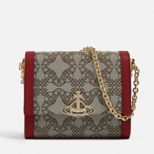 Vivienne Westwood Small Lucy Vegan Leather and Logo-Jacquard Bag