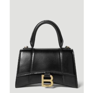 BALENCIAGA Hourglass Top Handle Extra Small Bag in Black