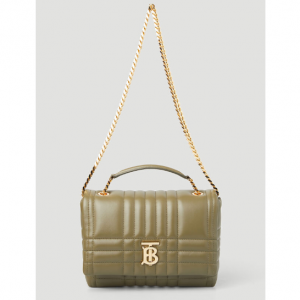 BURBERRY Lola Quilted Small Shoulder Bag in Green