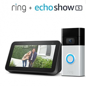 Amazon -  Ring Video Doorbell Wired 无线版 1080p 可视智能门铃 + Echo Show 5 第2代，3.8折