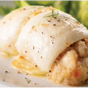 Stuffed Sole with Scallops and Crabmeat