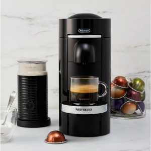 Nespresso VertuoPlus Deluxe by De'Longhi with Aeroccino Milk Frother, Classic Black @ Bloomingdale