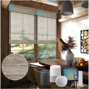 SmartWings 电动编织木色 50% 遮光