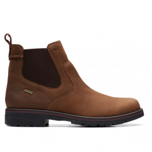 Clarks Morris Up Dark Tan Leather 短靴