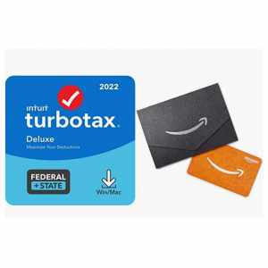 TurboTax Deluxe + State 2022 [Download] + $10 Amazon Gift Card only $65.99 @ Amazon