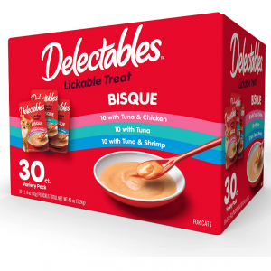 Hartz Delectables Bisque Lickable Wet Cat Treats, Multiple Flavors @ Amazon