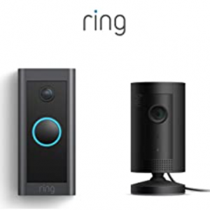 Amazon -  Ring Indoor Cam室內監控攝像頭 + Ring有限供電版可視智能門鈴，8折