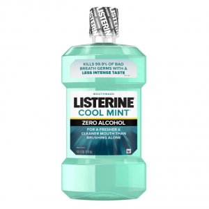 Listerine Zero Alcohol Mouthwash, Cool Mint Flavor, 1 L @ Amazon