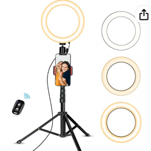 UBeesize Selfie Ring Light with Tripod Stand & Cell Phone Holder