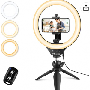 UBeesize 10" Selfie Ring Light with Tripod Stand & Cell Phone Holder