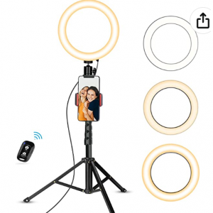 Amazon - UBeesize 手機自拍杆+三腳架 多尺寸史低, 部分還帶環形補光燈，低至5.1折
