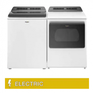 Whirlpool 4.8 cu. ft. Washer and 7.4 cu. ft. Smart ELECTRIC Dryer with Intuitive Controls @ Costco