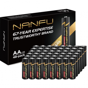 NANFU Long Lasting AA 48 Batteries Premium LR6 Alkaline Battery 1.5v Batteries @ Amazon