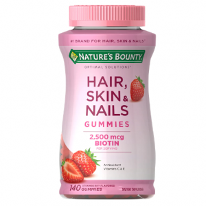 Nature's Bounty Hair, Skin & Nails with Biotin, Strawberry Gummies, 2500 mcg, 140 Ct @ Amazon