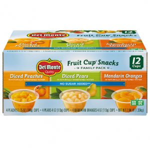 Del Monte No Sugar Added Variety Fruit Cups, 4 Ounce (Pack of 12) @ Amazon