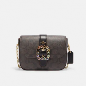 Coach Gemma Crossbody In Signature Canvas With Jeweled Buckle @ Coach Outlet