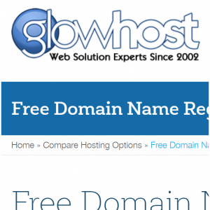 Free Domain Name Registration From GlowHost