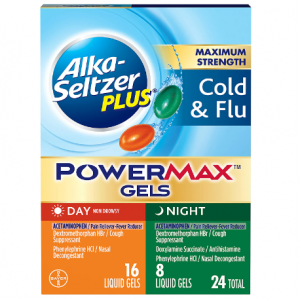 Alka-seltzer Plus Cold & Flu, Power Max Cold and Flu Medicine, Day +Night, 24 Count @ Amazon