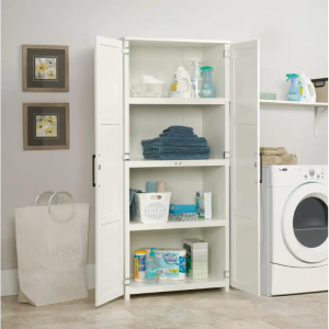 HomeVisions Soft White Storage Cabinet