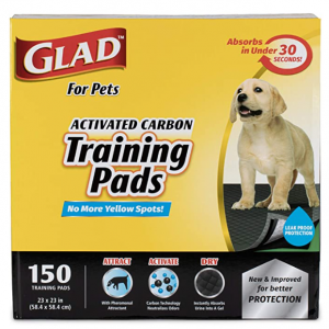 Glad for Pets Black Charcoal Puppy Pads, 150 count @ Amazon