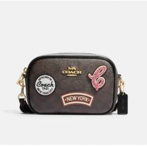 70% Off Mini Jamie Camera Bag In Signature Canvas With Ski Patches @ Coach Outlet