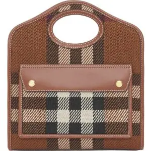 BURBERRY Mini Check Jacquard Pocket Bag Sale @ Nordstrom 