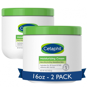 CETAPHIL Hydrating Moisturizing Cream 16 oz 2 Pack for Dry to Very Dry Skin @ Amazon