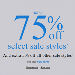 New Year: Extra 75% Off Sale @ J.Crew