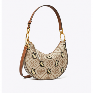 Tory Burch  MINI T MONOGRAM 刺绣小兔半月包