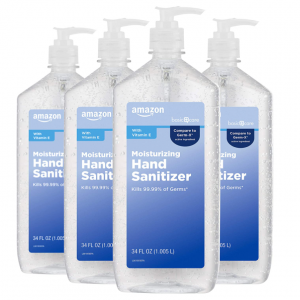 Amazon Basic Care - Original Hand Sanitizer 62%, 34 Fl Oz (Pack of 4) 