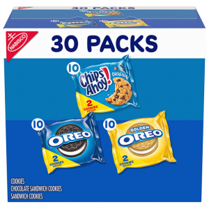 Nabisco Sweet Treats Cookie Variety Pack OREO, OREO Golden & CHIPS AHOY, 30 Snack Packs (2 Cookies