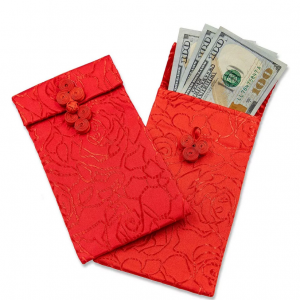 Juvale 3件套真丝信封农历新年红色钱袋