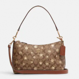 Coach Clara Shoulder Bag In Signature Canvas With Snowflake Print @ Coach Outlet