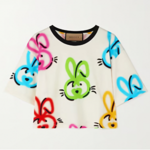 GUCCI Cropped 印花T恤