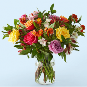 Smiles & Sunshine花束帶玻璃瓶，Deluxe