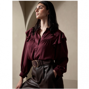 Banana Republic Factory - Shirred 荷叶领上衣