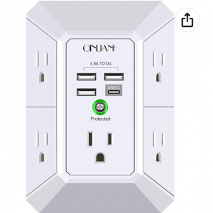 40% off USB Wall Charger, Surge Protector, QINLIANF 5 Outlet Extender @Amazon