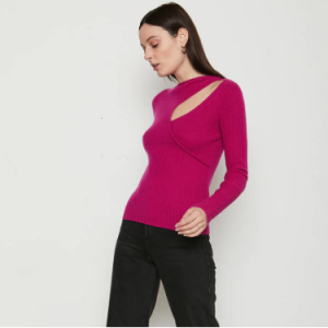 Bailey 44 Odette Sweater Top in Divine Pink 镂空毛衣