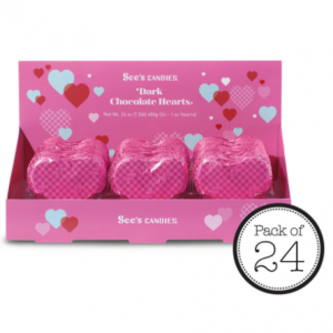 See's Candies 黑巧克力心形 24 颗装