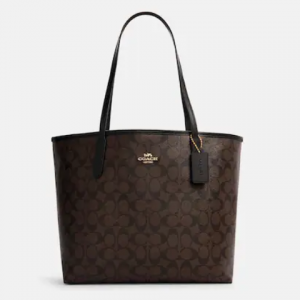 Coach Outlet City Tote In Signature Canvas @ Shop Premium Outlets