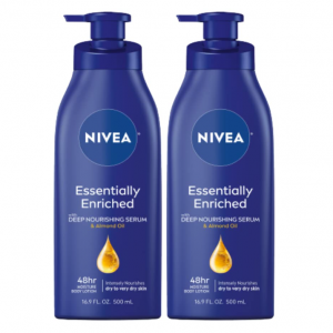 NIVEA Essentially Enriched Body Lotion for Dry Skin, Pack of 2, 16.9 Fl Oz Pump Bottles @ Amazon 