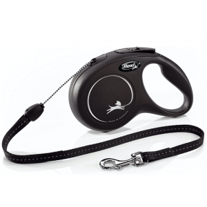 FLEXI New Classic Retractable Dog Leash (Cord), for Dogs Up to 26lbs, 26 ft, Small, Black @ Amazon